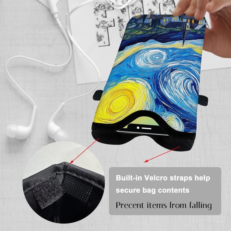 otilil Neoprene Cell Phone Sleeve Pouch Case Bag with Crossbody Strap Neck Lanyard for Women 7.1 X 3.9 in Sky - Image 3